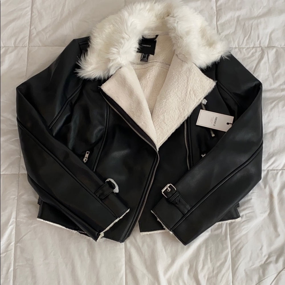 LEATHER JACKET WITH FUR